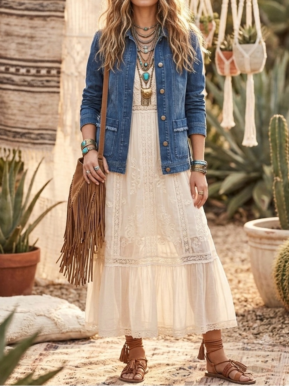 J.Jill Denim Jacket with Fringe/Frayed Detailed- Size XS